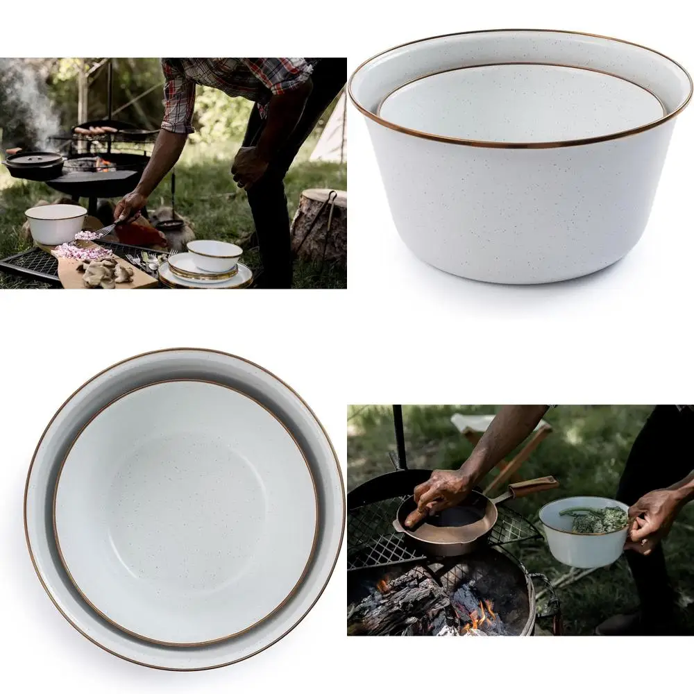 

Collapsible Mixing, Salad, and Serving Bowls Set - Essential Kitchen and Camping Dishes (Eggshell)