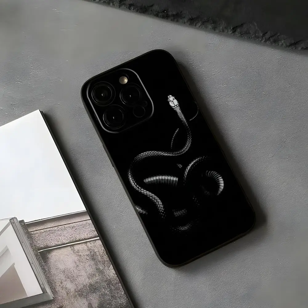 

Чехол для телефона со змеей для Iphone 16 15 12 14 Serene Se 2022 Pro Max 11 13 Xr X Xs Mini Plus Funda Shell Cover