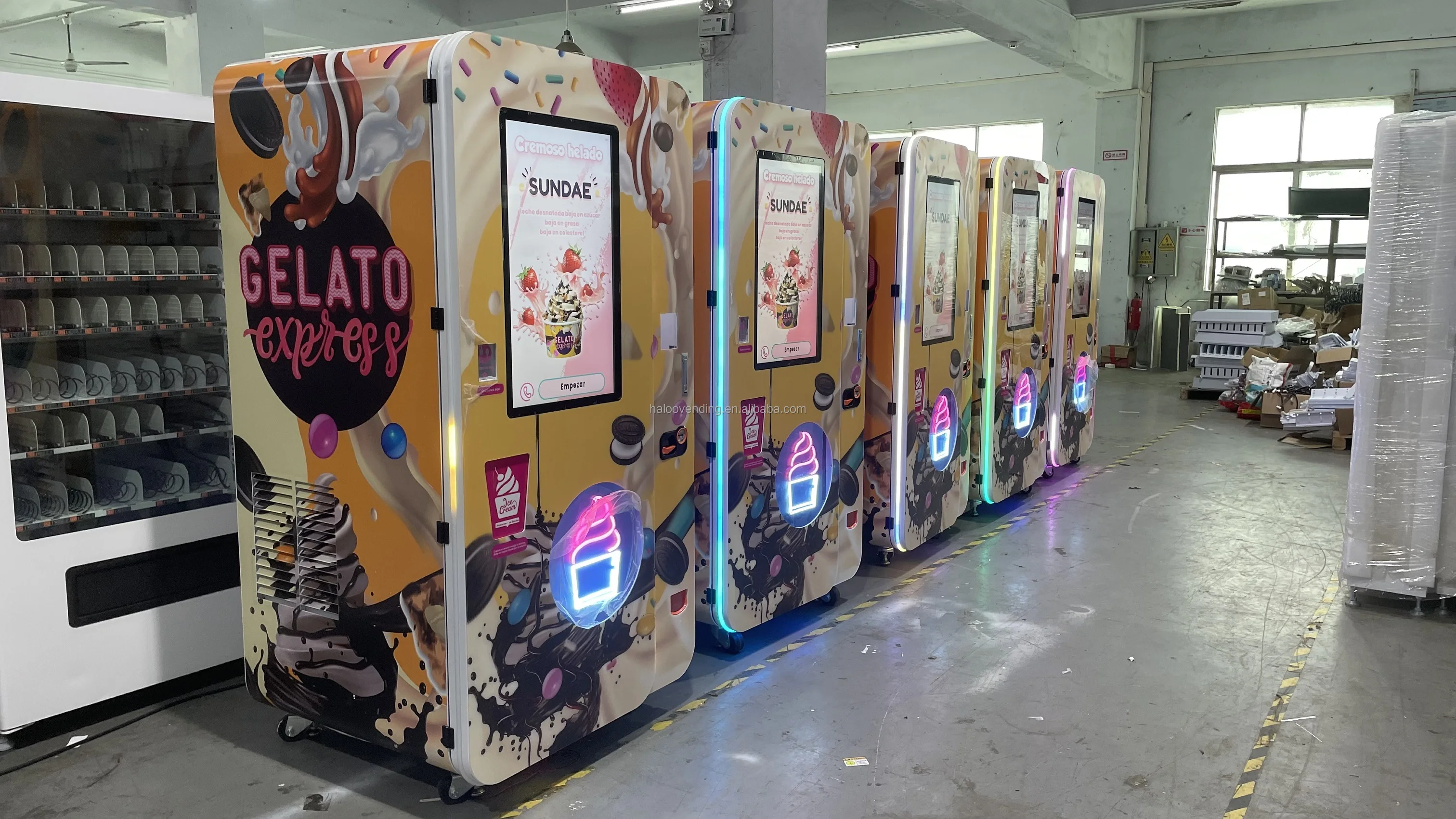 YG Italian Gelato Vending Machine And Soft Ice Cream Kiosk Soft Yogurt Vending Machine