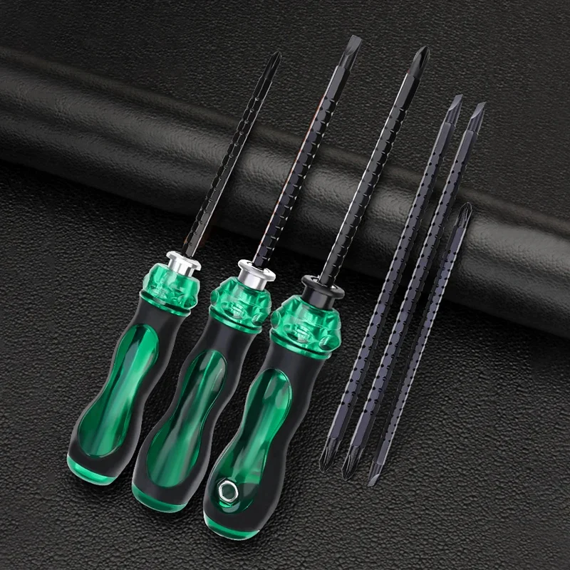 Multipurpose Dual Purpose Telescopic adjustable length Magnetic Screwdriver Cross Straight Household Non Slip Screwdriver