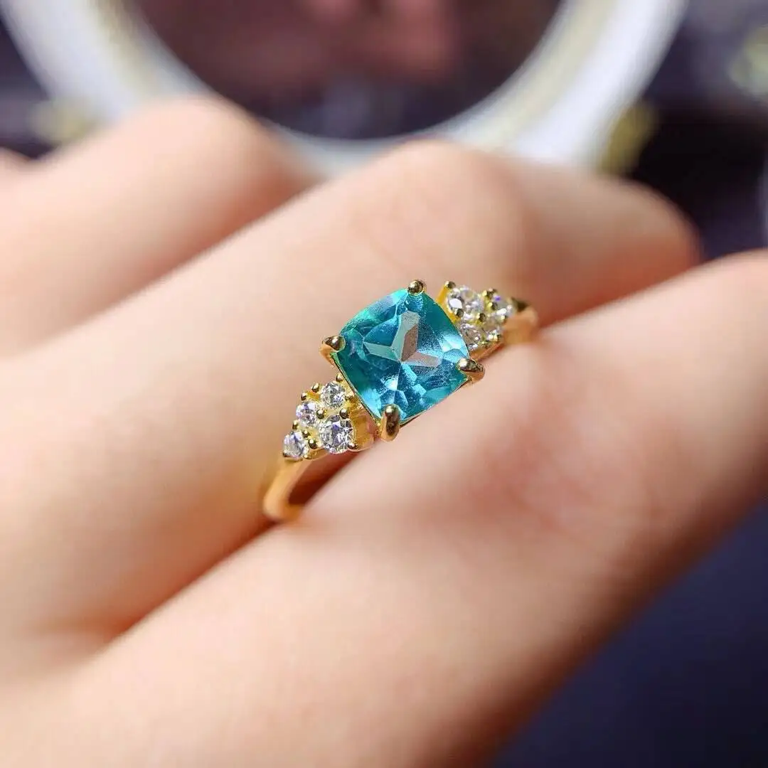 

KJJEAXCMY New style Jewelry Natural Women's Topaz ring 925 silver inlay Colorful and splendid Crystal pure fire flash explosion