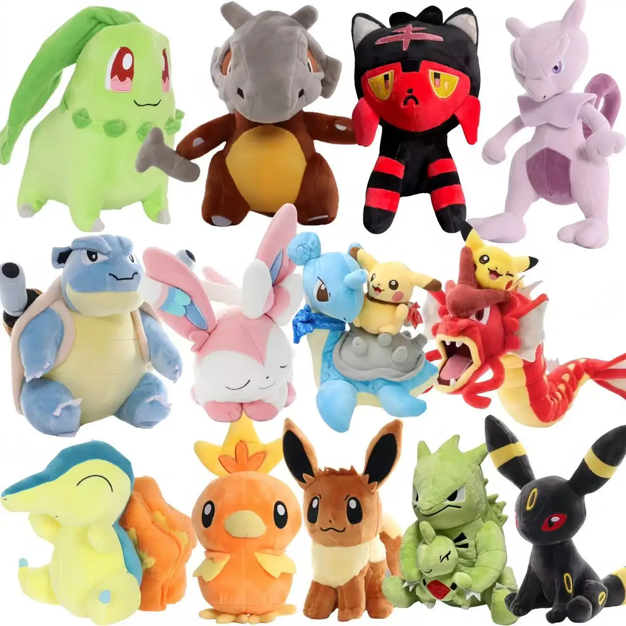 

Tyranitar Pokemon Plushies Pikachu Lapras Plush Toys Blastoise Litten Peluche Cubone Sylveon Gengar Eevee Stuffed Dolls Gift