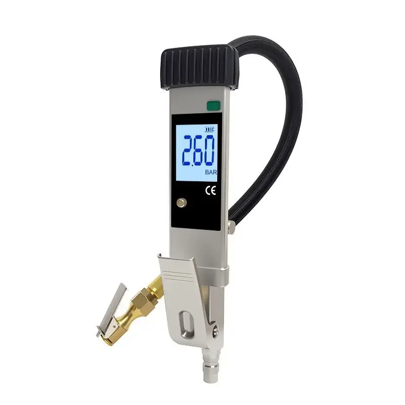 NEW Car Tire Aluminum Alloy Inflatable Barometer Digital Display Inflatable Meter Electronic Tire Pressure Gun