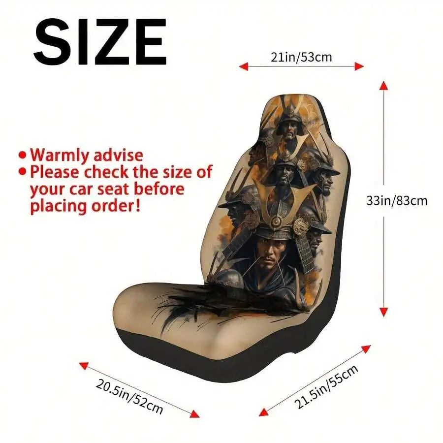 

Samurai Print Car Seat Cover Washable Comfortable Fit Most Vehicles Interior Upgrade