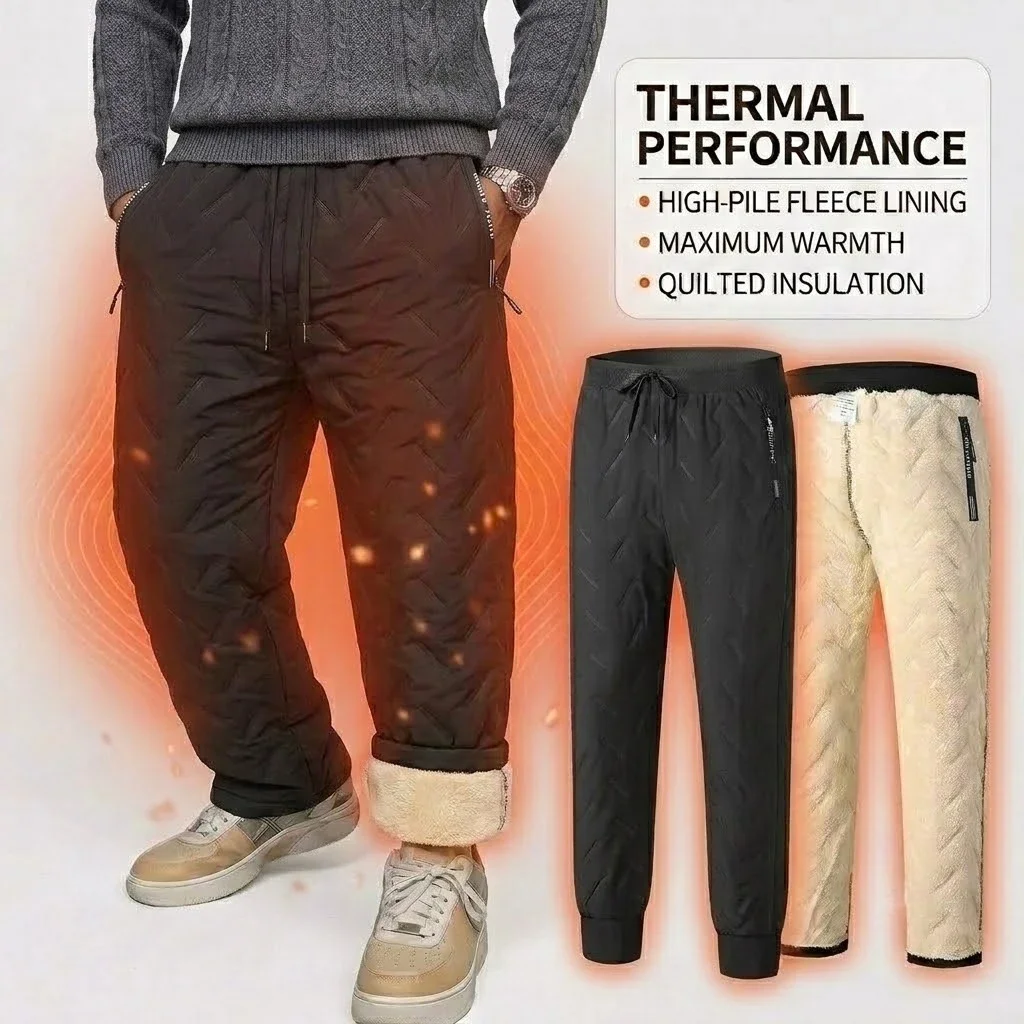 New Mens Winter Sherpa Lined Trousers Water Resistant Cozy Wind Resistant Outdoor Trekking Softshell Cargo Pants for Chilly Days