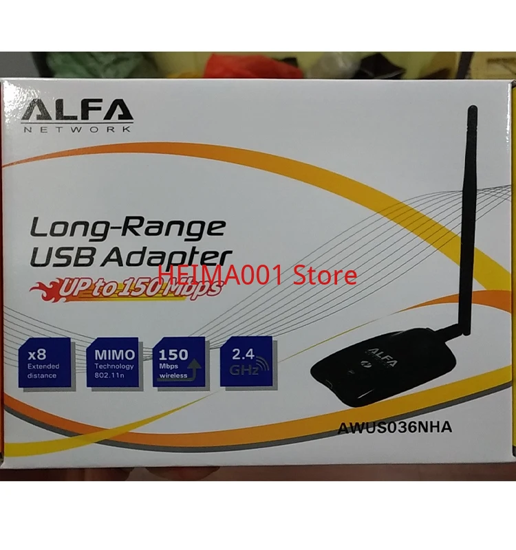 Made in Taiwan/ALFA AWUS036NHA AR9271 scheda di rete Wireless BT5 Kali Linux Ubuntu