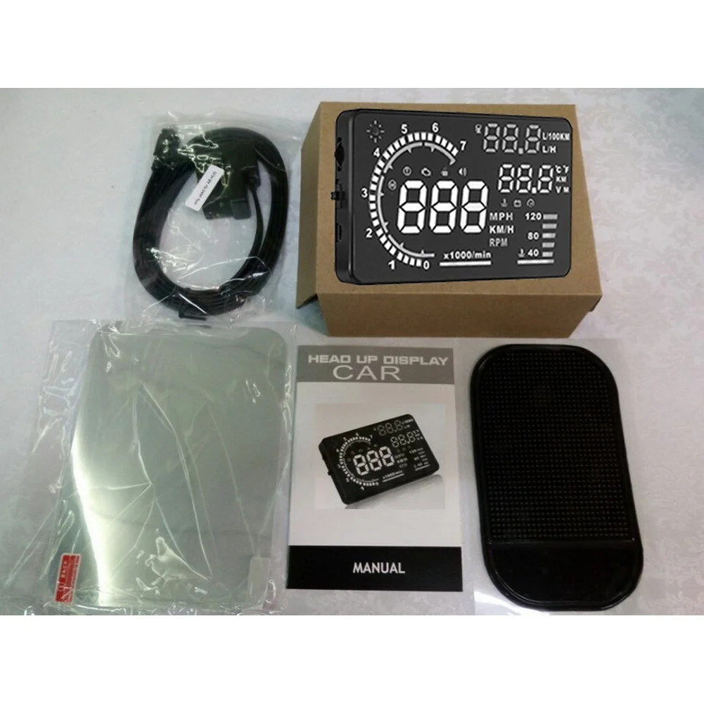 

HUD-дисплей для автомобиля OBD2: скорость, обороты, температура воды, напряжение, расход топлива, реальные данные, высокое разрешение, компактный проектор