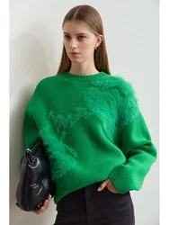 Amii Sweaters Women 2025 Winter Christmas Imitation Mink Strawberry Jacquard O-neck Sweater Pullover Loose Casual Top 12424098