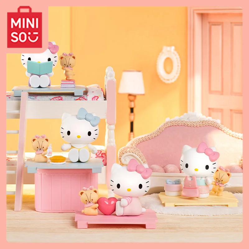 

MINISO Sanrio Hello Kitty Kawaii аниме мультфильм слепая коробка медовая игрушка Playmate Series художественная игрушка кулон подарок на день рождения школьные дети