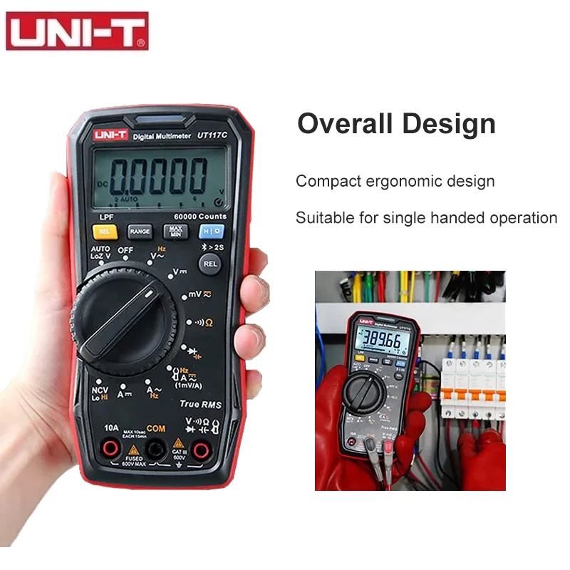 UNI-T UT117C Professional Digital Multimeter High-precision True RMS 60000 Count AC/DC Voltmeter Ammeter Frequency Meter