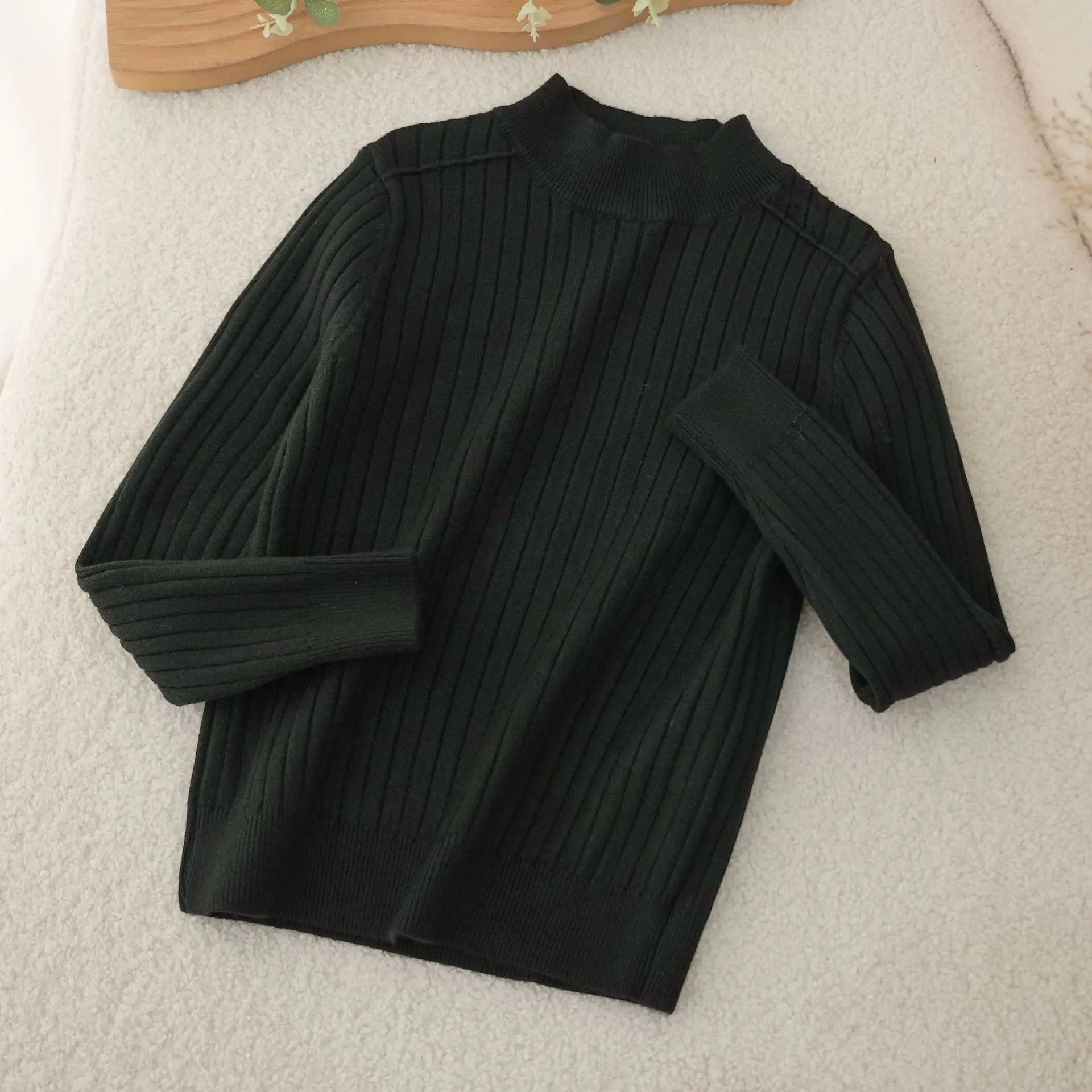 Herbst-Winter-Wollpullover für Kinder – Koreanischer Stil, weiche Strick-Basisschicht für Jungen, Mädchen, Kleinkinder und Kinder, Winterkleidung für Babymädchen – Detail 10
