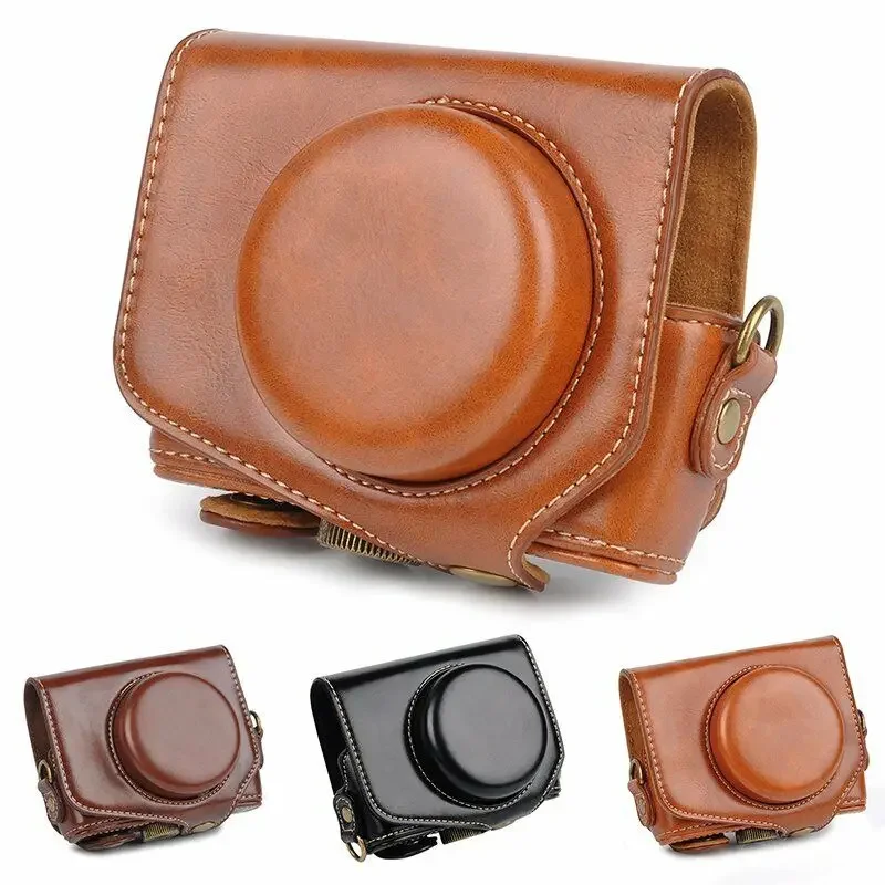 Leather Camera Case Bag Cover For Canon PowerShot G7X Mark2 G7XII G7X II