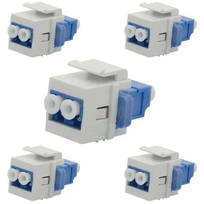 10X LC Fiber Optic Adapter LC To LC Duplex Multimode 10GB F/F Keystone Coupler For Wall Plates, Patch Panels-Y18A