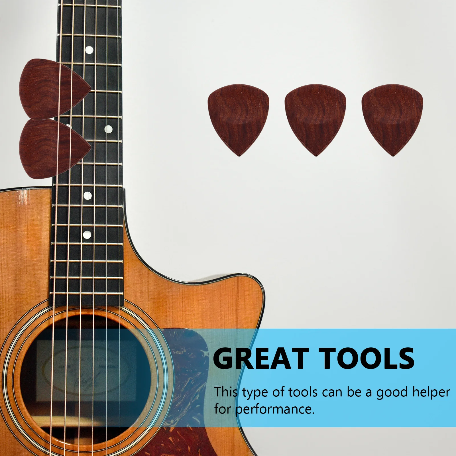 

Guitar Pick Set Picks for Acoustic Guitars Plectrums Natural Wood Electric Folk