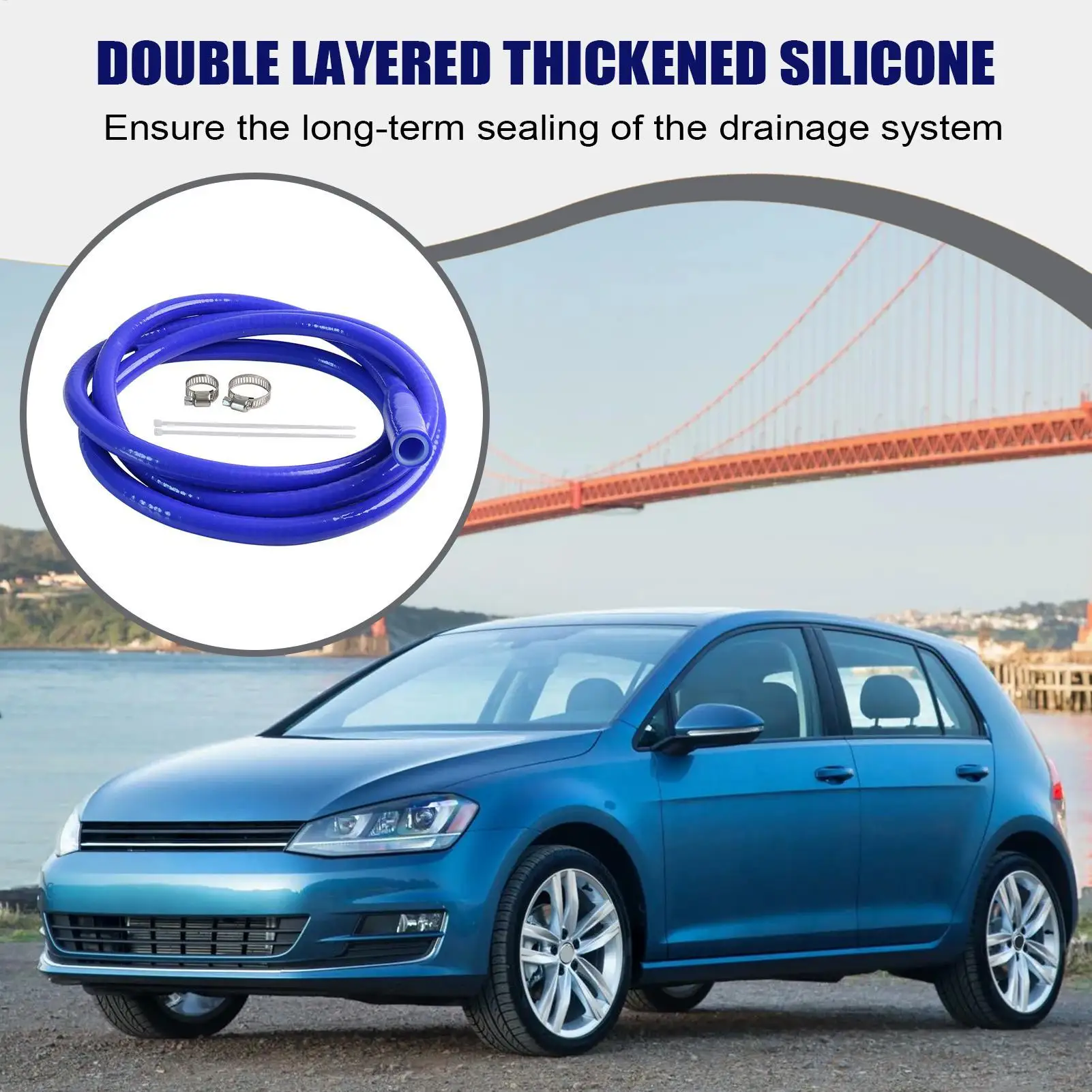 

For All Volkswagen Models Sunroof Water Drain Tube 6.8 Ft Car Sunroof Drain Pipe Double Layer Silicone Hose For Truck Workshop