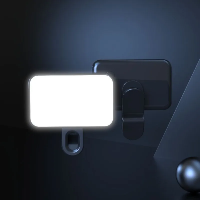 Mini Selfie portatile luce di riempimento ricaricabile 3 modalità Clip di luminosità regolabile per luce di riempimento del Computer del telefono cellulare