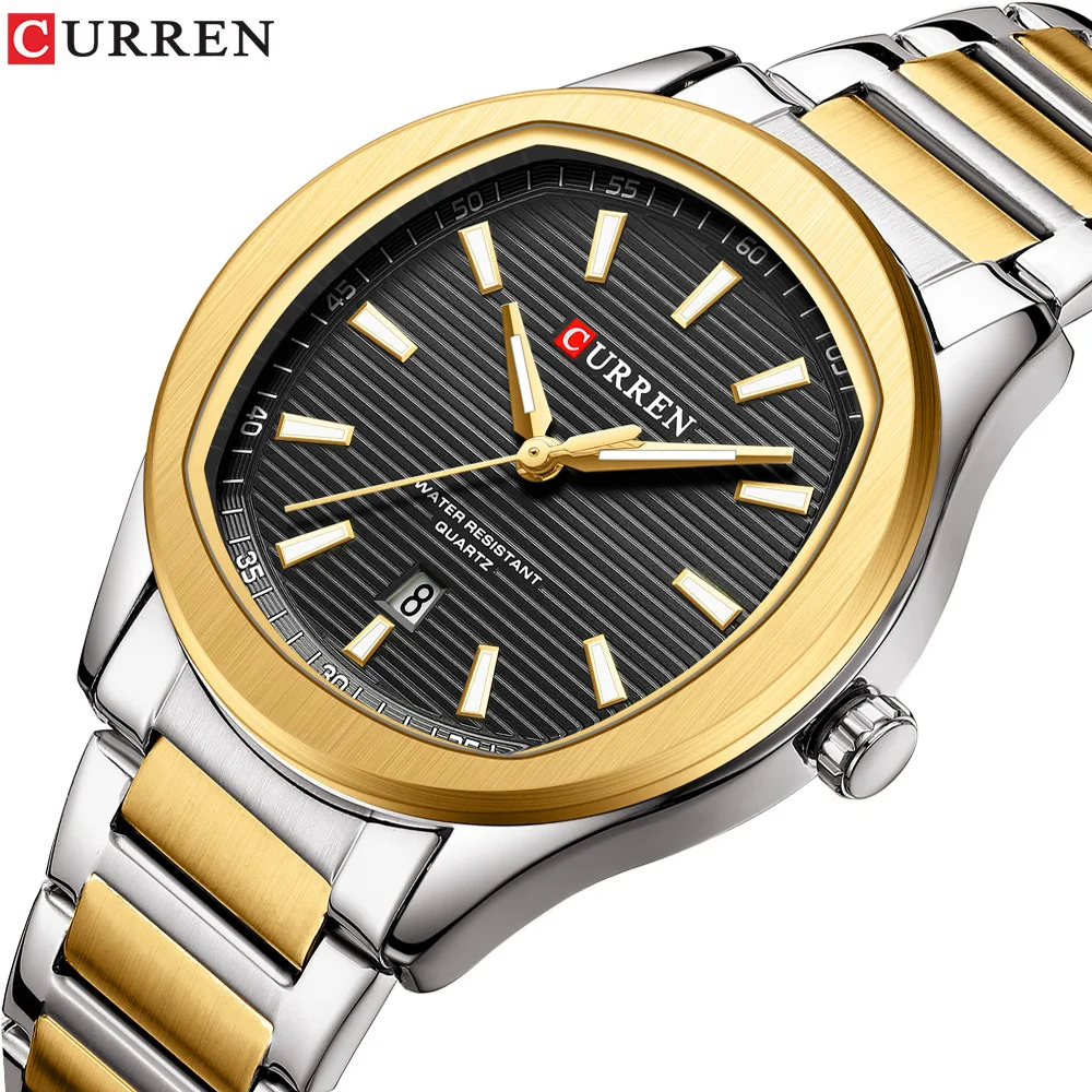

Curren 8474, новые модные мужские часы, часы с календарем, часы со стальным ремнем, спортивные мужские деловые кварцевые часы для мужчин, Reloj Hombre
