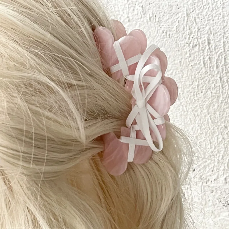 Sweet  Exquisite Multi-color Ballet Style Tie Straps Bow Hair Clip Mint Green Grab Clip Sweet Girl Grab Clip Hair Accessory Girl