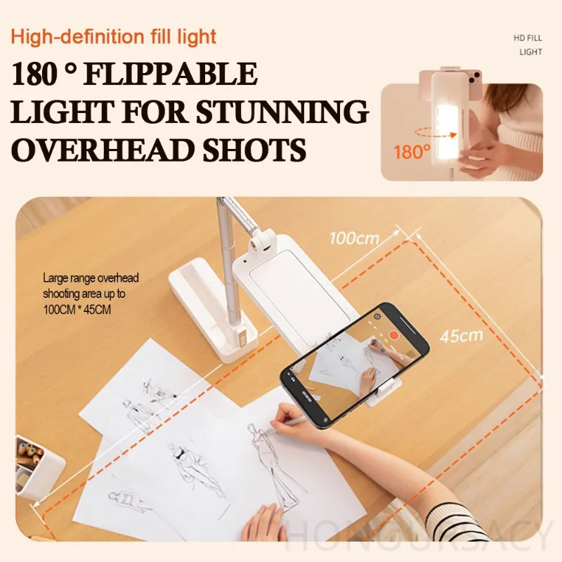 Multi-Angle Rotatable Live Broadcast Phone Stand Wear Resistant Foldable Selfie Stick Desktop Phone Holder For Smart Phones