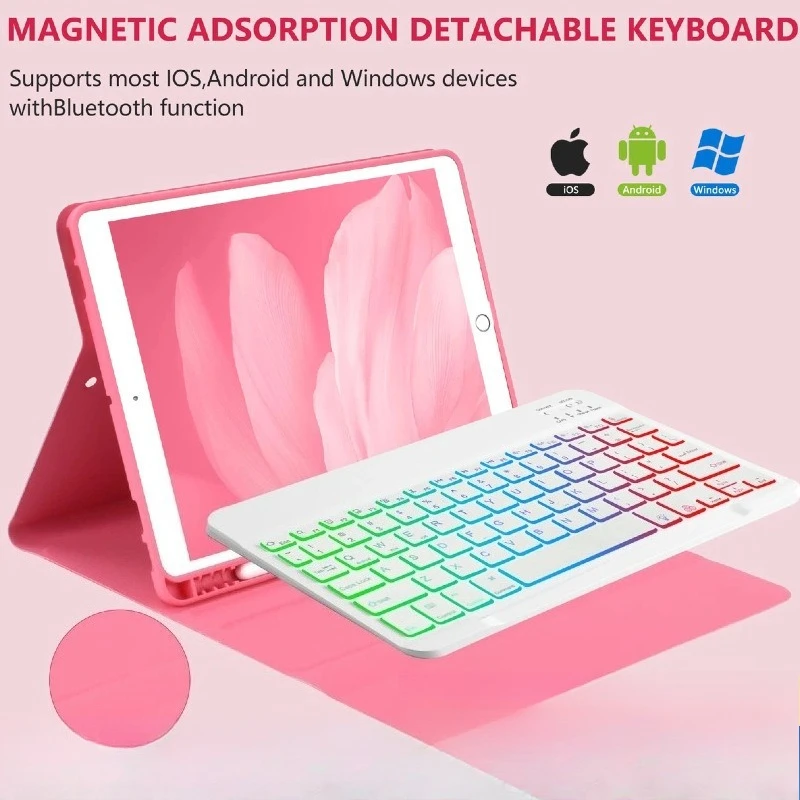 Backlight Magnetic Detachable Wireless Bluetooth Keyboard with Tablet Case for IPad Air7 11th A16 11in 10th 9th Protective Case