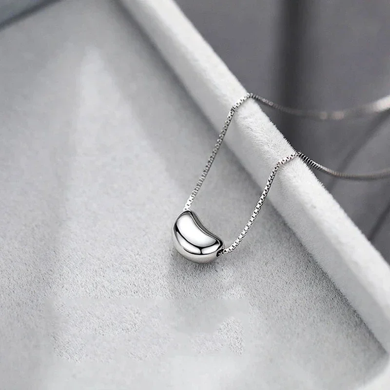 

Hot 925 Sterling Silver romantic Acacia beans pendant Necklace for Women box chain Fashion party Popular brands Jewelry gifts