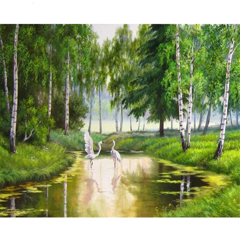 Landscape Scenery Printed Canvas 11CT Cross-Stitch Complete Kit Embroidery DMC Threads Knitting Handiwork Hobby    Different