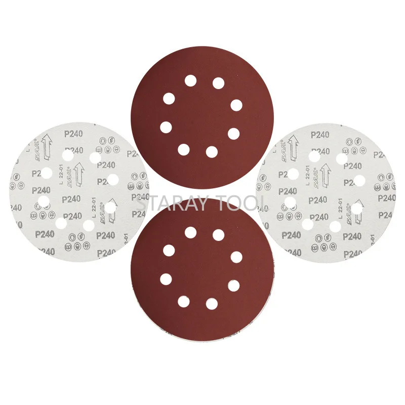 7 Inch 8 Loop Sandpaper 180mm Sanding Discs 100Pcs with Assorted Grits From 80 To 2000 for Polish Tool Accessories
