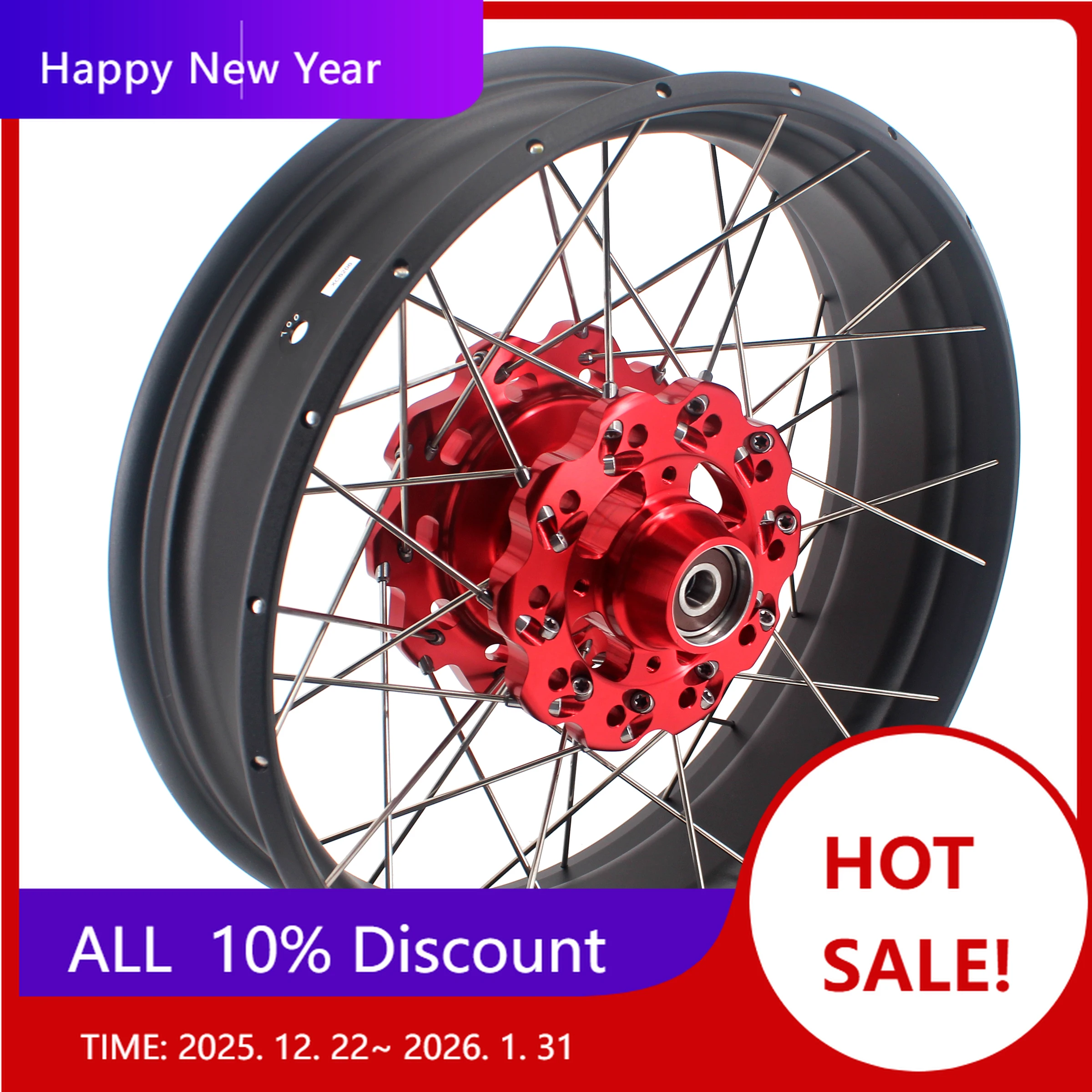 

【2025】Набор ступиц бескамерных колес VMX 2,5*19 дюймов/4,25*17 дюймов, совместимый с CB500X 2019-2021, красный ступичный черный обод