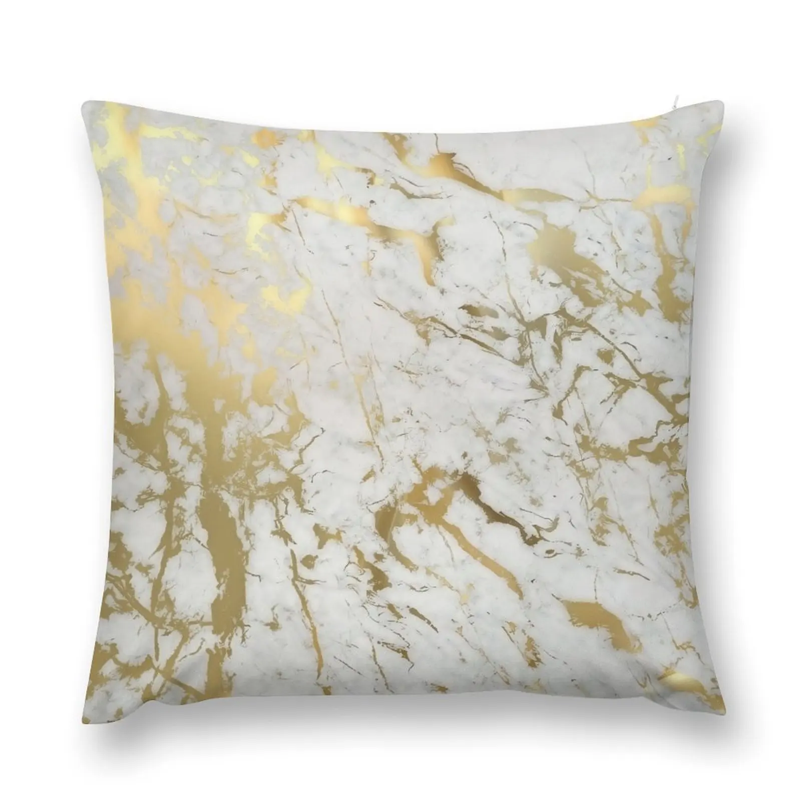 

Gold marble on white (original height quality print) Throw Pillow Christmas Pillows ornamental pillows pillow