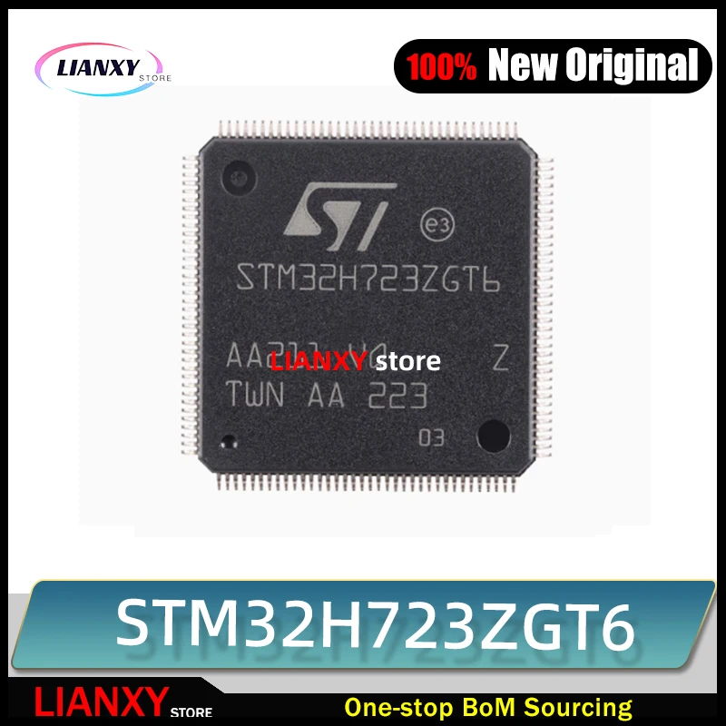 5PCS  STM32H723ZGT6 LQFP-144 1MB 564KB FLASH 112 1.71V~3.6V 550MHz Microcontrollers CPU MCU DSP FPU Available