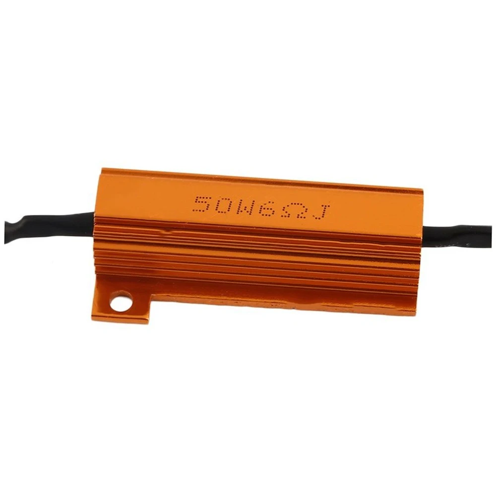 2 шт. резистор нагрузки для светодиодов 50 Вт, 6 Ом, 25 Вт, 8 Ом, резистор с проволочной обмоткой, алюминиевый корпус, резисторы мощности для автомобильной лампы указателя поворота