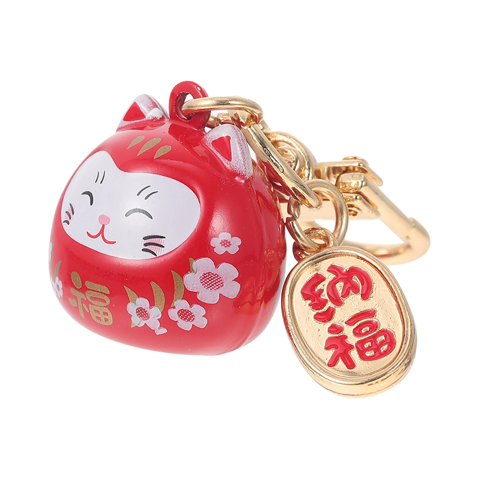 

Cute Cat Keychains Ceramic Alloy Fortune Cat Ornaments Lightweight Durable Cartoon Style Pendant Backpack Handbag Shoulder Bag