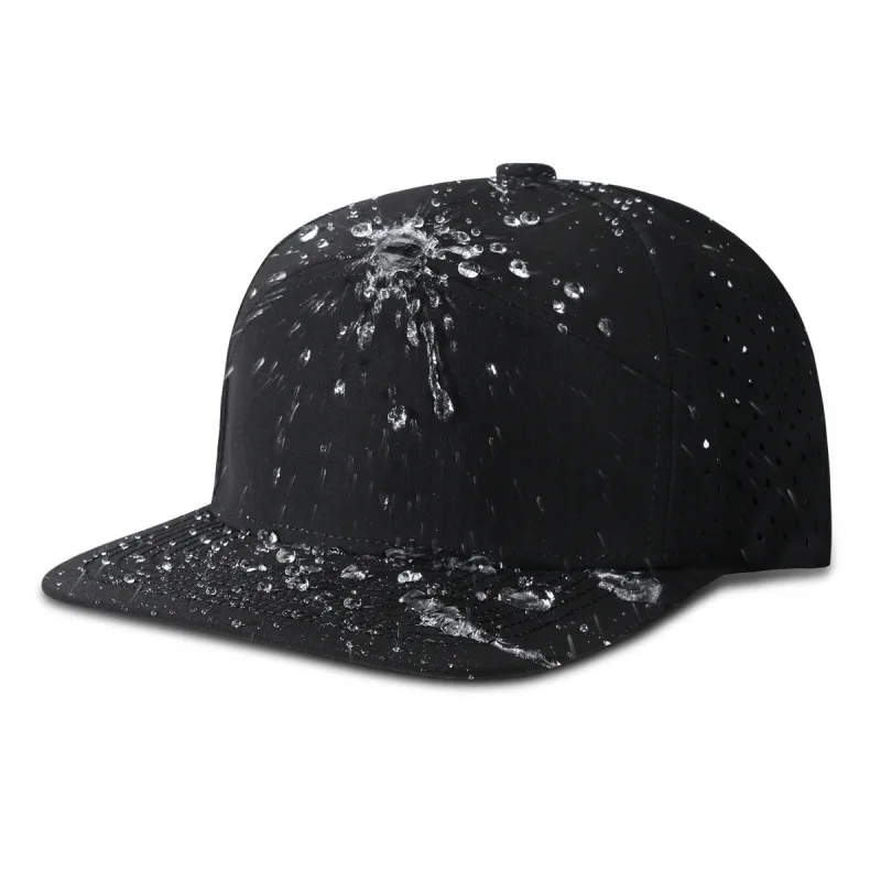 Men Summer Quick Dry Baseball Cap Custom Logo Laser Holes Mesh Breathable Waterproof Sun Outdoor Sports Adjustable Peaked Cap