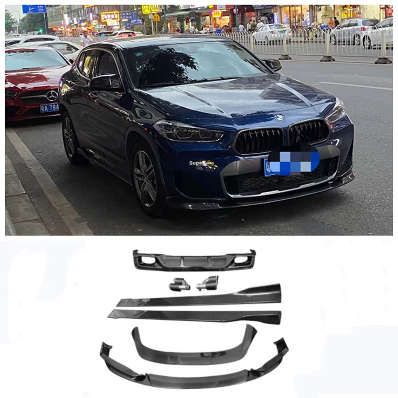 For BMW X2 F39 2020 2021 2022 2023 High Quality Carbon Fiber Bumper Front Lip Rear Diffuser Side Skirt Spoiler Exhaust Body Kit