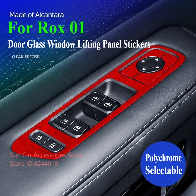 

For Polestones Rox 01 Alcantara Suede Door Glass Window Lifting Panel Ultrathin Stickers Car Interior Modified Accessory