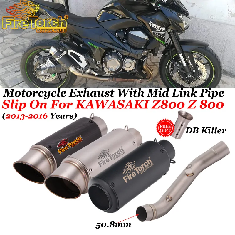 

Slip On For KAWASAKI Z800 Z 800 2013-2016 Years Motorcycle Exhaust Escape Modified Middle Link Pipe Connection GP Moto Muffler