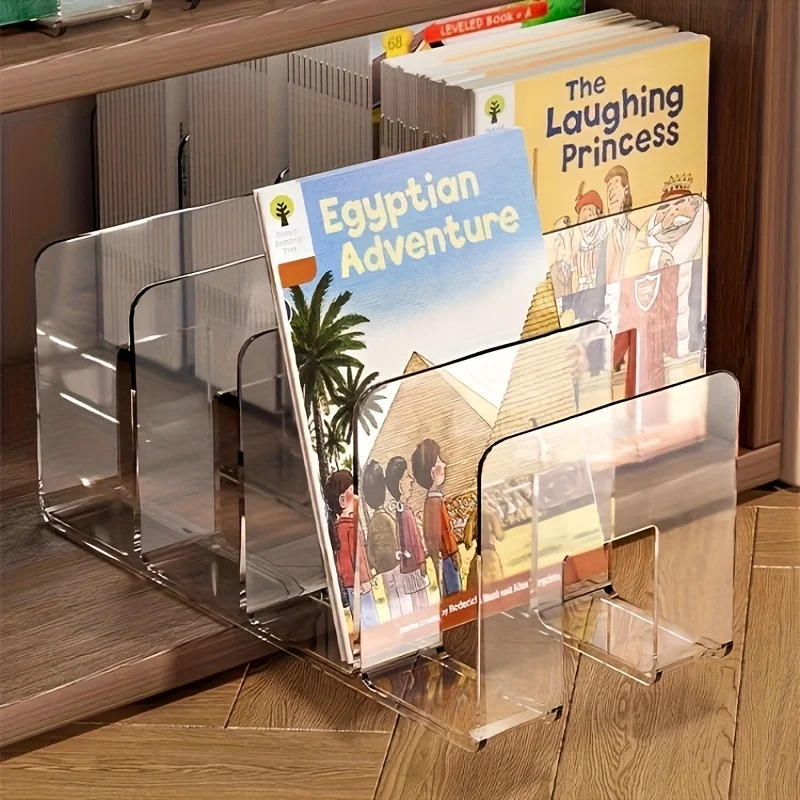 Home/ Office Dual-use! 2pcs Set Picture Book Storage Rack Desktop Graded Reading Bookshelf Document Divider Book Stand