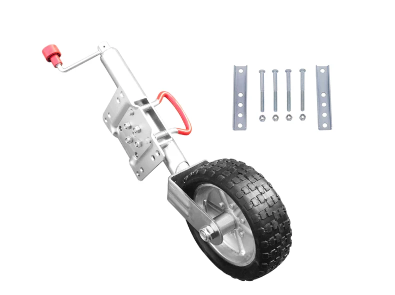 10 Inch Jockey Wheel Swing Up Solid Rubber Wheel Capacity 1500 pounds Caravan RV Boat Trailer Jack Parts Accessories Guide Wheel