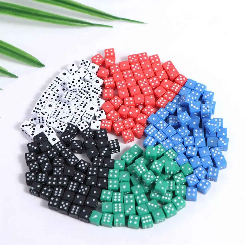 5mm Mini Dice Standard Six Sided 5 Colors Acrylic Micro Dice Cubes Plastic Drop Dice Gambling Game