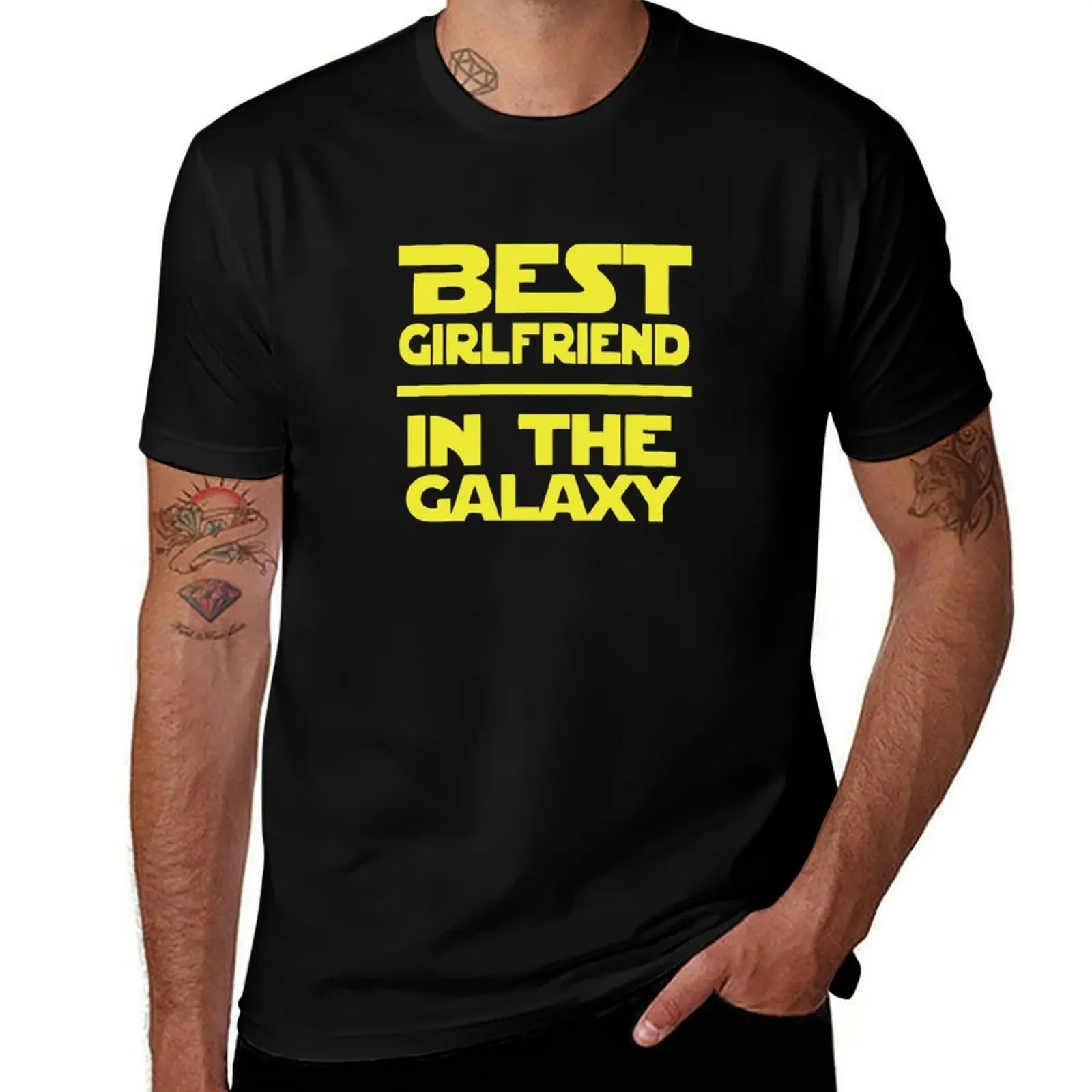 Best Girlfriend in the Galaxy T-Shirt Basic Simple Design Short Sleeve Shirt