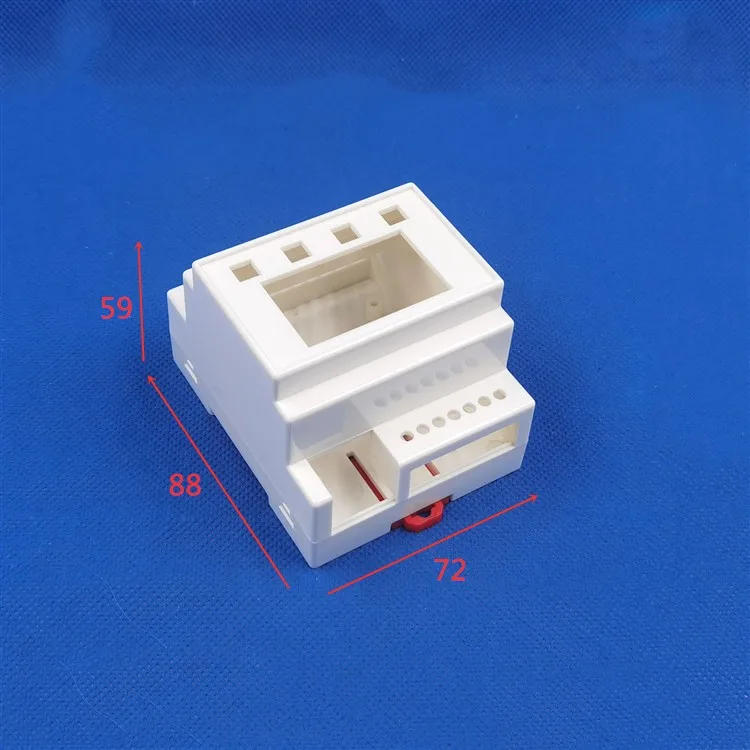 1pcs DIN 35-Rail PLC Electrical Housing Safety Grid Isolation Module ABS Plastic Instrument Housing 4-32-4:88X72X59 Junction Box