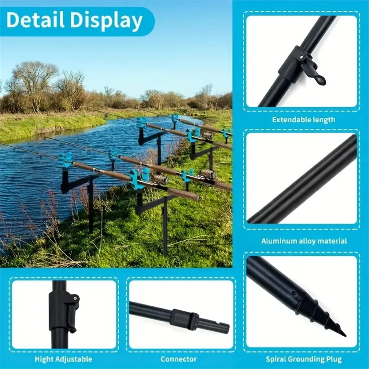 【MUST-HAVE LIST】 Fishing Rod Multi-Rod Bracket Ground Plug Stable Load-Bearing Fishing Accessories