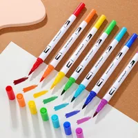 Art12/24/36/48 Colors Dual Tip Watercolor Brush Pen Kids Adults Artist Fine Point Coloring Markers