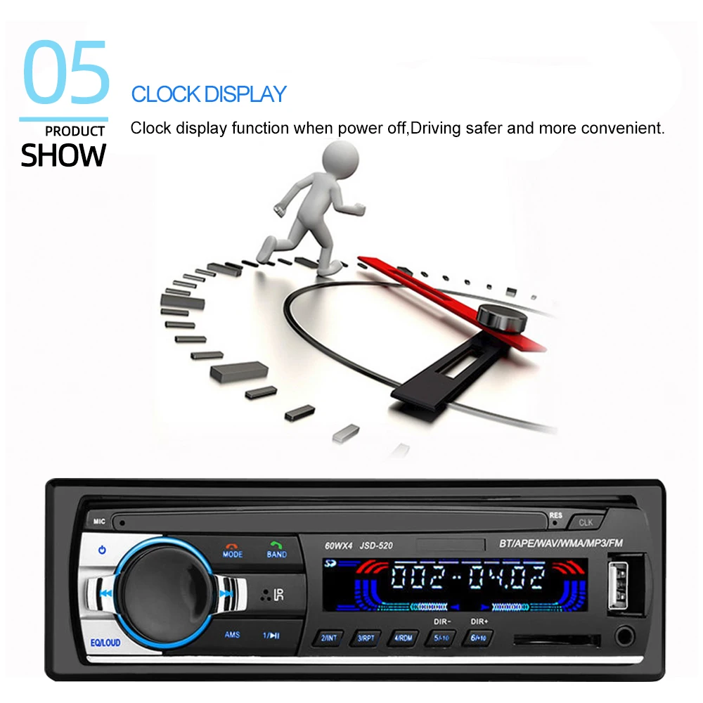 PolarLander Car stereo radio receiver with Bluetooth, FM radio/USB/SD card/AUX for embedded single DIN car radio receiver MP3 pl