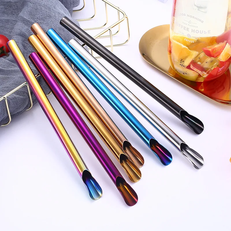 100pcs Reusable Drinking Straw 304 Stainless Steel Straw 12mm Wide Metal Straws Set Milkshake Bubble Tea Straw