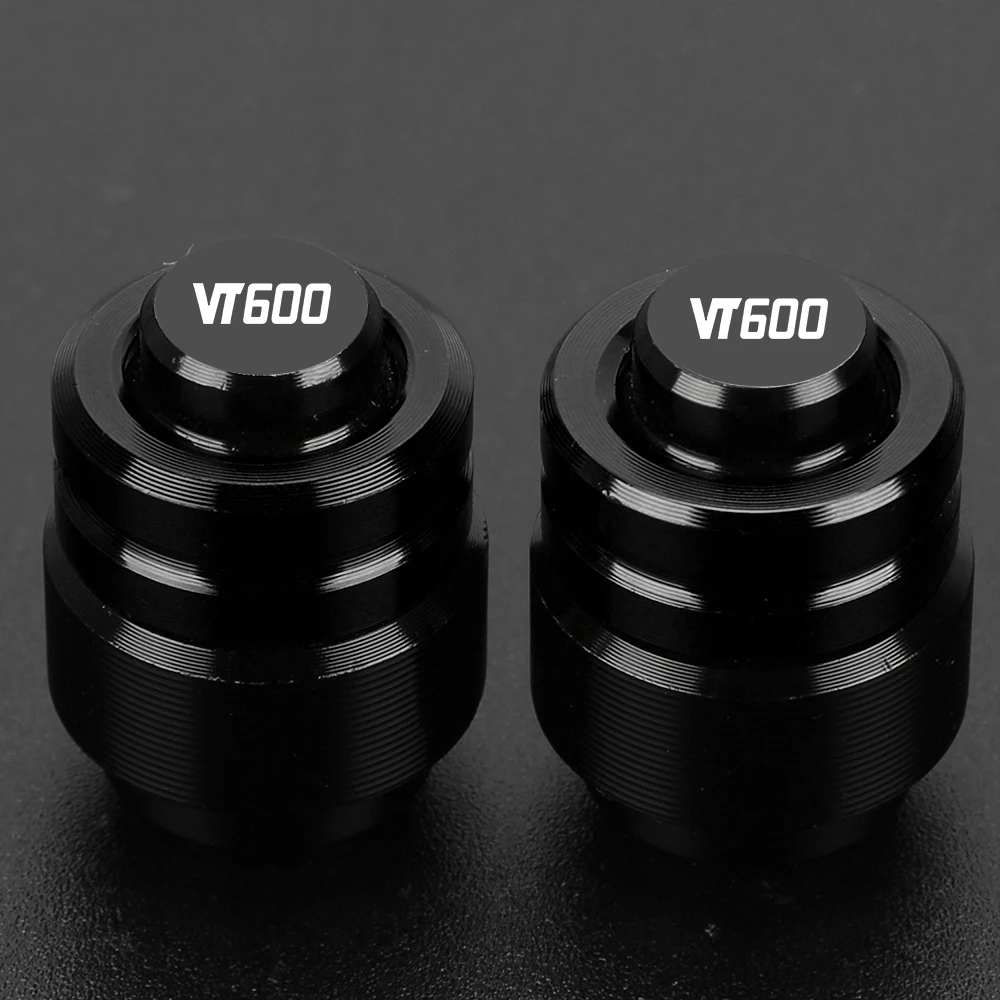 FOR HONDA VT600C VT600CD VT600CD2 Motorcycle Tire Valve Stem Caps Cover & CNC Rearview Mirror Plug Hole Screw Cap VT600 C CD CD2