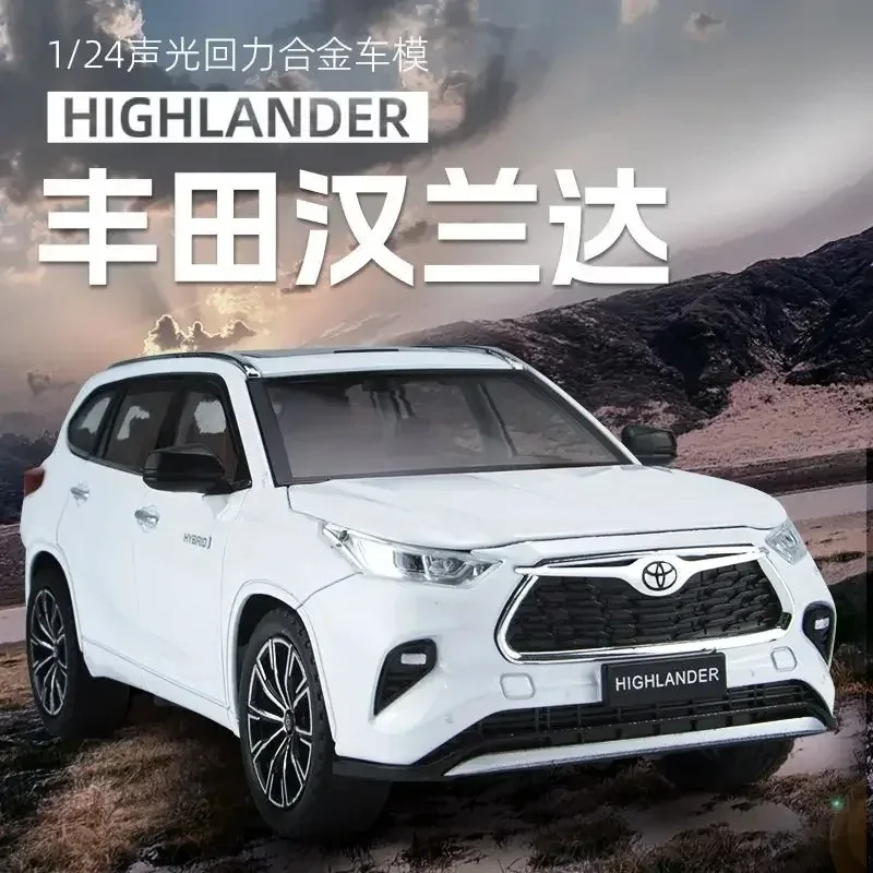 1:24 Toyota HIGHLANDER Streetcar versión Diecast Metal aleación modelo coche sonido luz tirar hacia atrás colección niños juguetes regalos A595