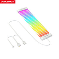 COOLMOON Graphics Card ARGB LED PC Motherboard Synchronous Cable 5V 3Pin 8P 24Pin C200EX C260EX Power Supply Neon Rainbow Cable