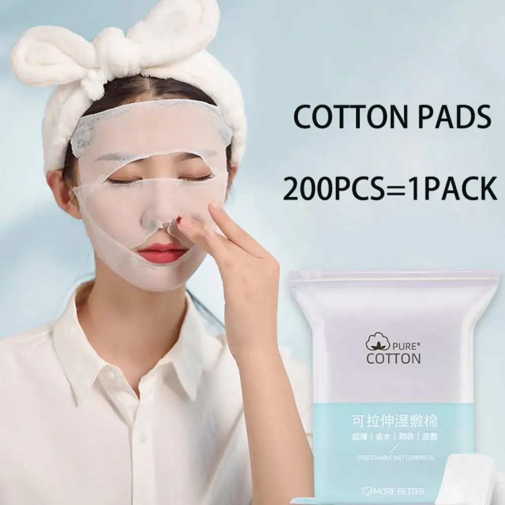 50/200Pcs Skin Care Stretchable Wet Compress Cotton Disposable Elasticity Makeup Remover Cotton Piece Thin Section