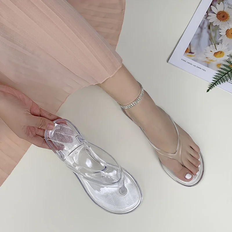 Damen Neue Frühjahr/Sommer/Strand-Sandalen in Bonbonfarben, Outdoor PVC Mode Damen Flip-Flops 36-42